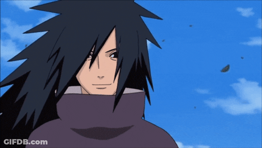 Madara Uchiha Smiling While Staring GIF