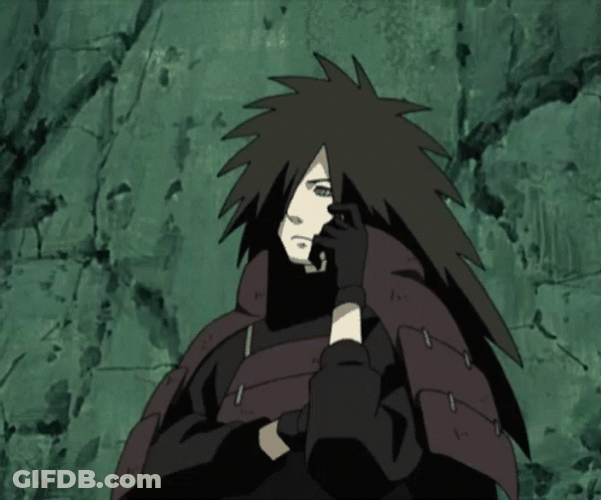Madara Uchiha Tapping Face GIF
