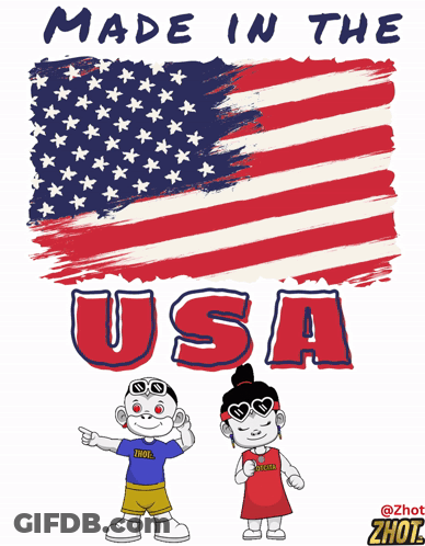 Made In The USA Poster With Flag GIF