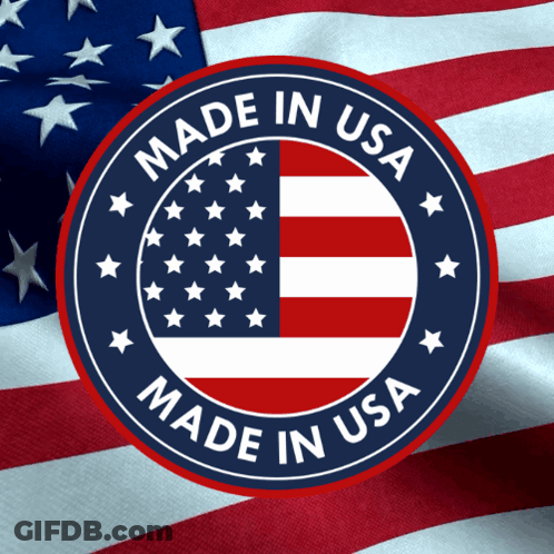 Made In USA Sticker With American Flag GIF