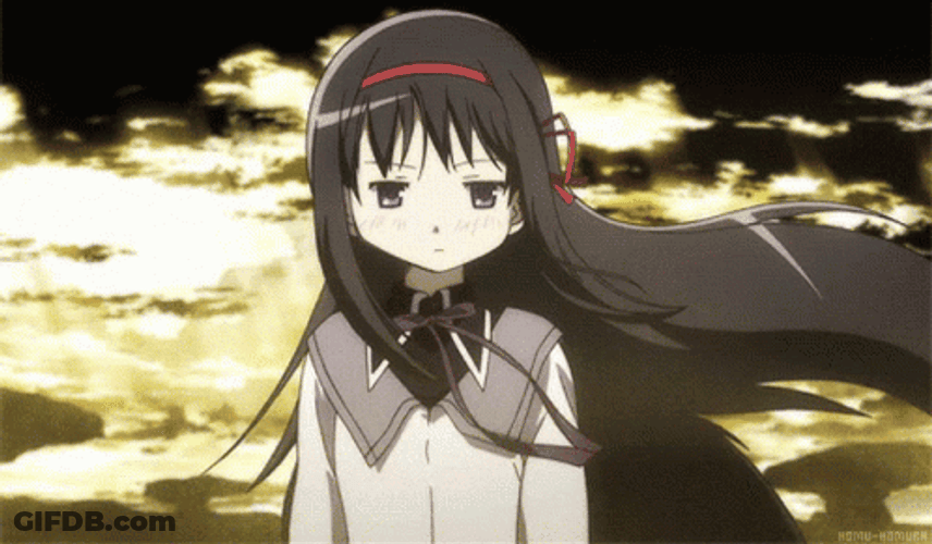 Madoka Magica Akemi Homura Walking Serious GIF