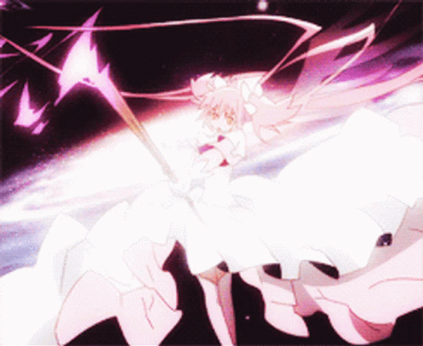 Madoka Magica Kaname Goddess Bow Attack GIF