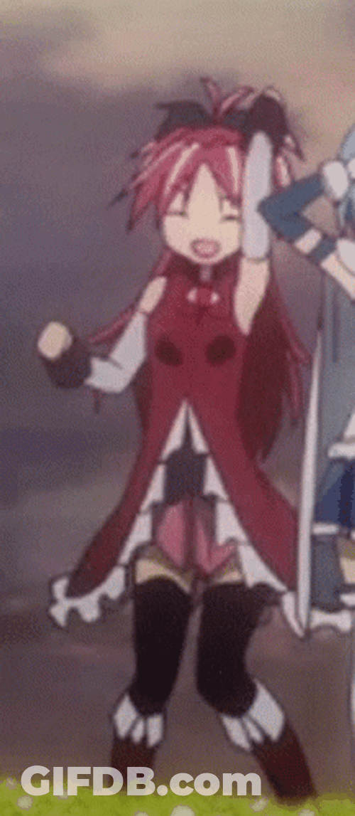 Madoka Magica Kyoko Sakura Happy Dance GIF