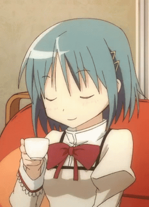 Madoka Magica Sayaka Miki Drinking Tea Dance Jam GIF