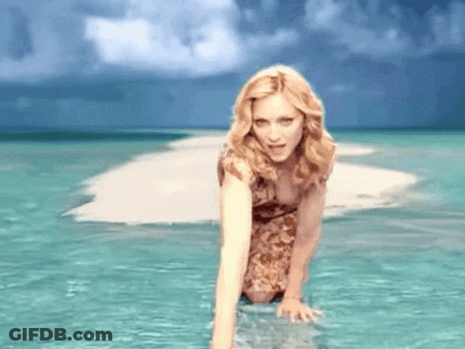 Madonna Beach Crawling GIF