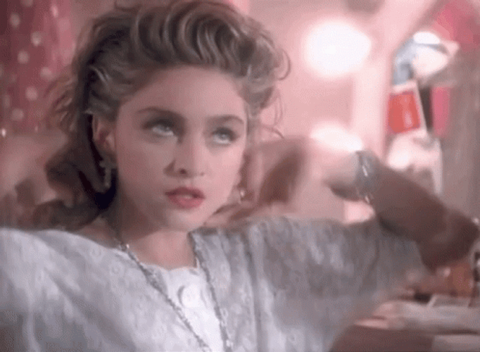 Madonna Hair Updo GIF