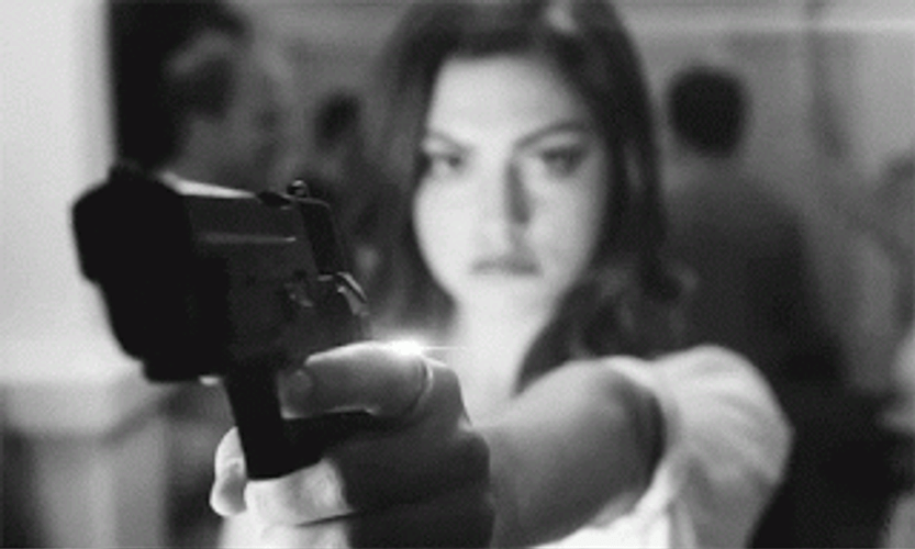 Mafia Girl Point A Gun GIF