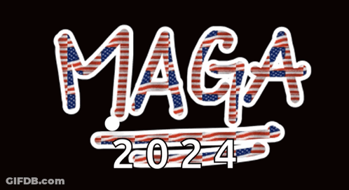 MAGA 2022-4 Text In Red White Blue GIF