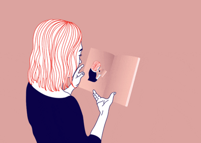 Magazine Infinite Girl Loop GIF