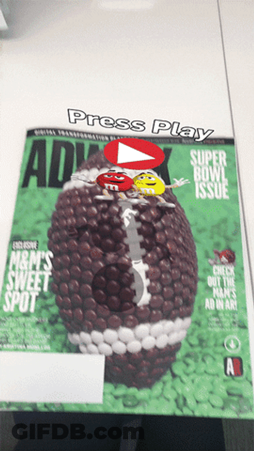 Magazine M&M's Chocolate Augmented Reality GIF