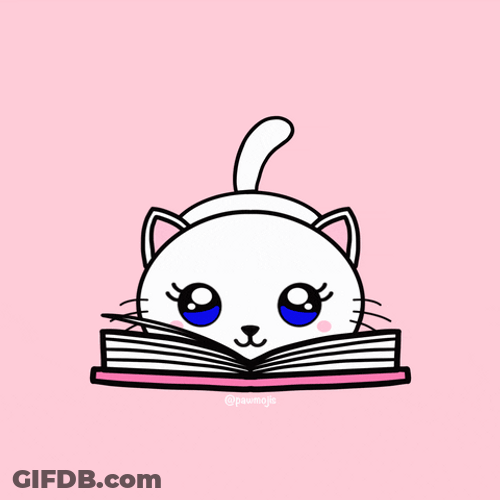 Magazine Reading Cartoon Cat GIF