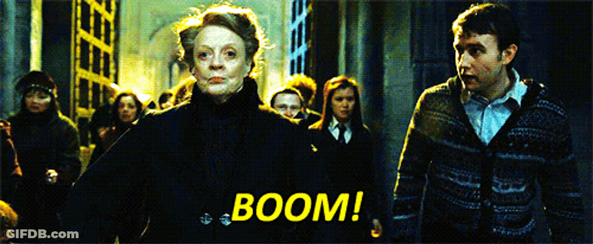 Maggie Smith And Neville Longbottom Boom GIF