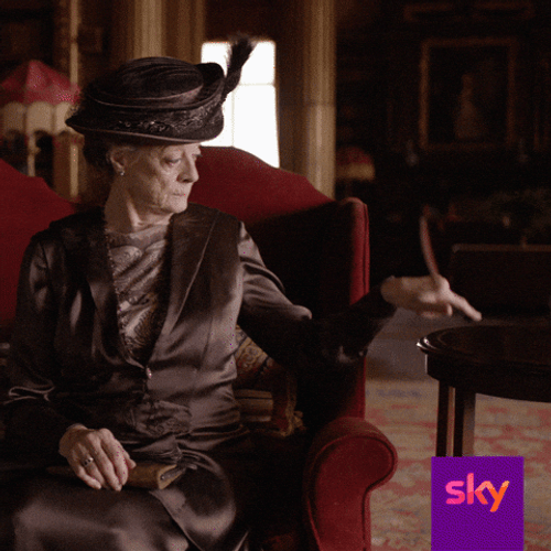 Maggie Smith Checking Dust GIF