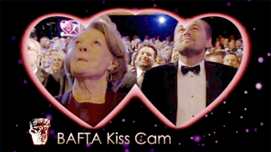 Maggie Smith Cheek Kiss Leonardo DiCaprio GIF