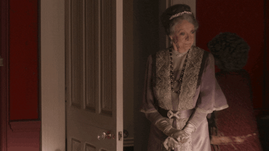 Maggie Smith Confused Looking Around GIF