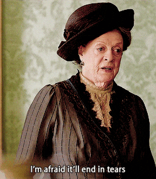 Maggie Smith Looking Up Downtown Abbey GIF