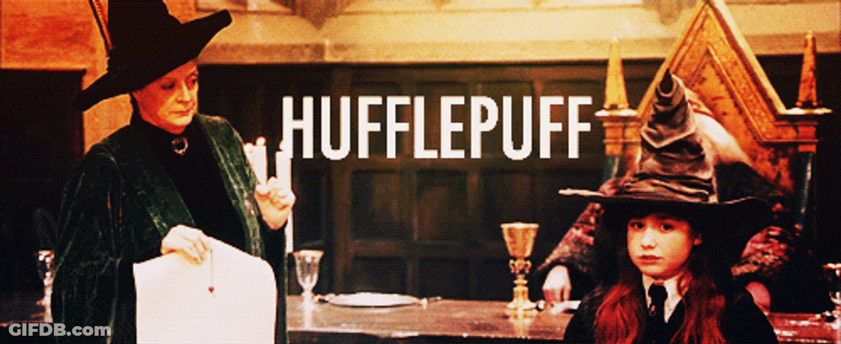 Maggie Smith Sorting Hat Hufflepuff GIF