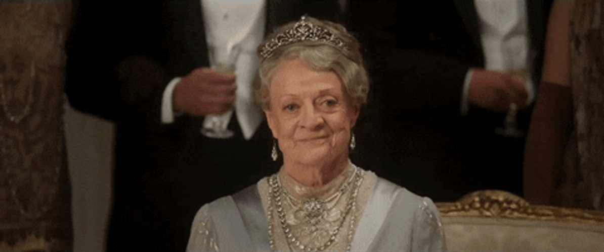 Maggie Smith Violet Crawley Nodding Smirk GIF