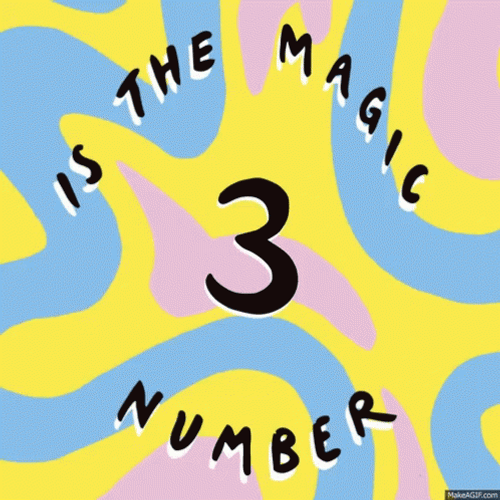 Magic 3 Number Retro Wave Design GIF
