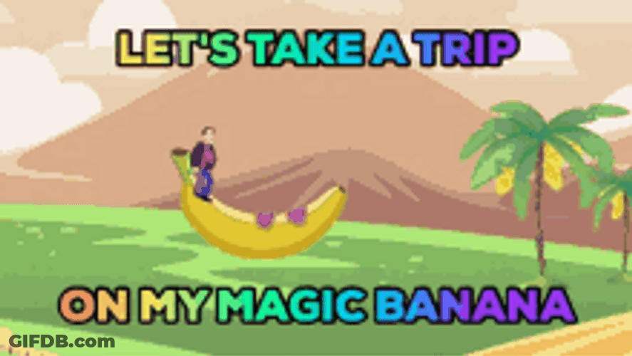 Magic Banana Colorful Tropical Trip GIF
