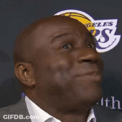 Magic Johnson Head Shaking Lakers GIF