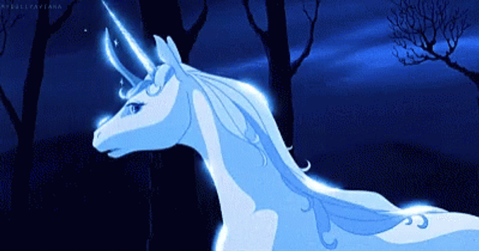 Magical Blue Unicorn GIF
