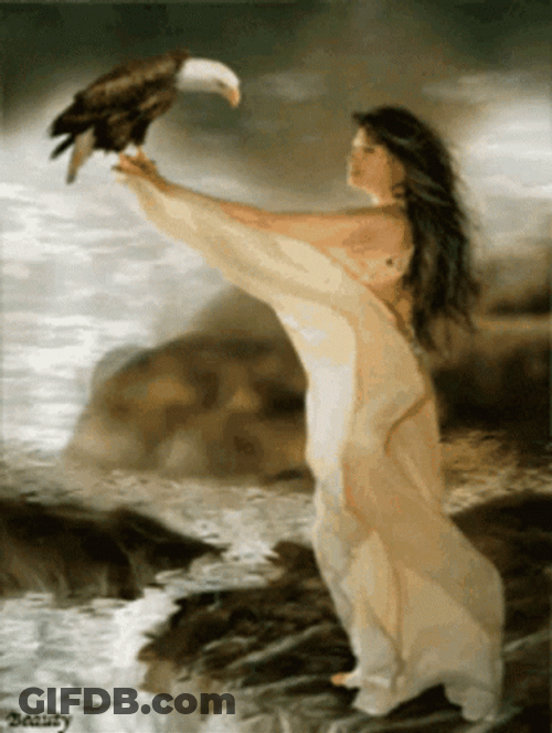 Magical Eagle Lady Animation GIF