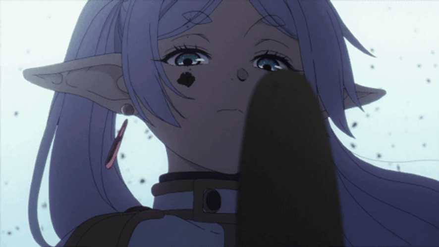 Magical Frieren Cold Staring GIF