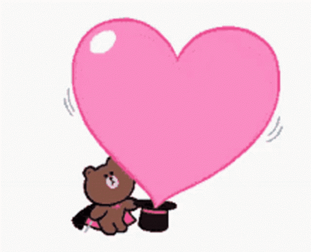 Magician Cony Bear Sticker Love Cute Heart GIF