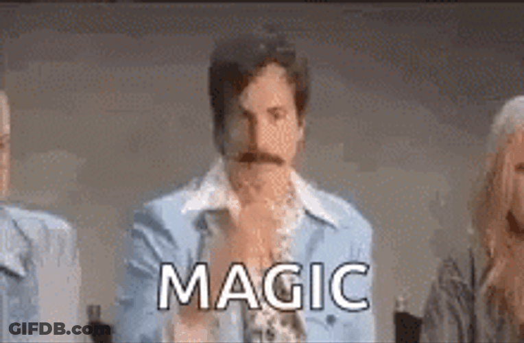 Magician Rob Huebel Glitter Throw GIF