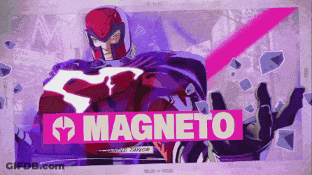 Magneto Cartoon Purple Background GIF