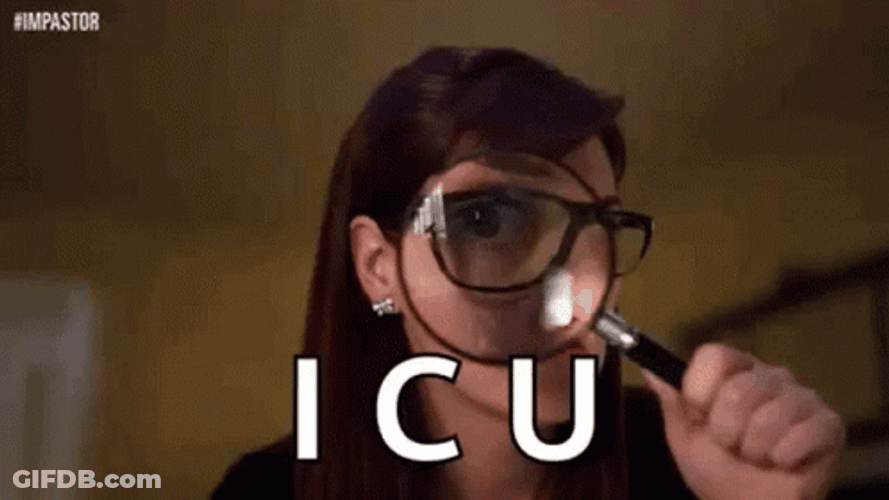 Magnifying Glass I C U Lady GIF
