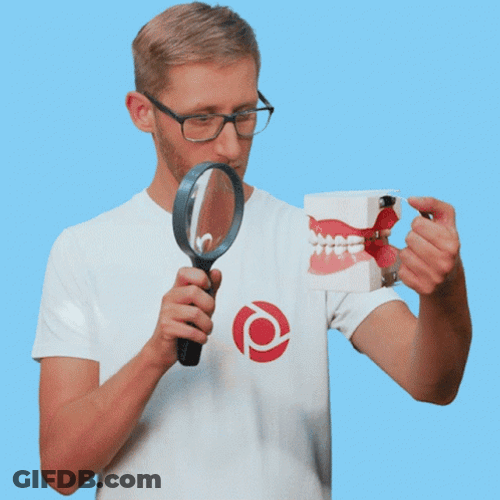 Magnifying Glass Nerd Inspect Big Teeth Model GIF