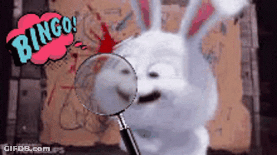 Magnifying Glass White Rabbit Bingo GIF