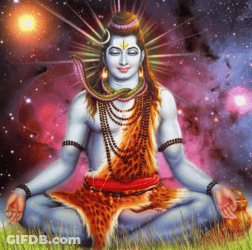 Mahadev Shiva Snake Galaxy Background GIF