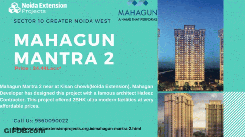 Mahagun Mantra 2 Advertisement With Swimming Pool Gym Spa Car Parking GIF