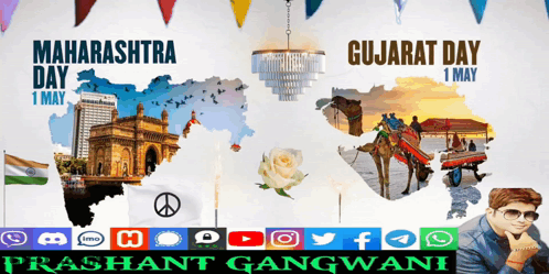 Maharashtra And Gujarat Day Poster GIF