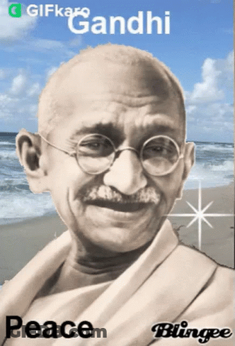 Mahatma Gandhi Poster Peace Blingee GIF