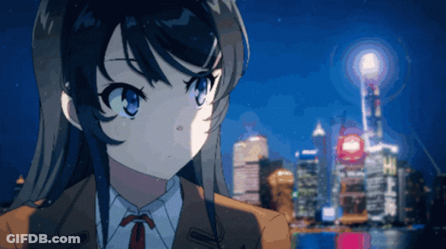 Mai Sakurajima At City GIF