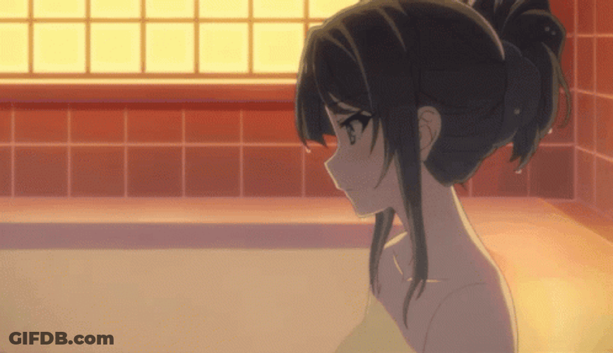 Mai Sakurajima Taking Bath GIF