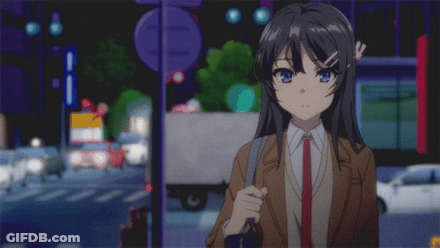 Mai Sakurajima Walking At Night GIF