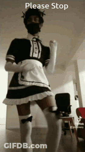 Maid Costume Person Dancing Please Stop GIF