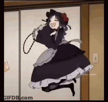 Maid Girl Jumping Holding Rope GIF