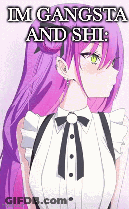 Maid Girl With Purple Hair And Green Eyes GIF