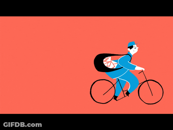 Mail Man Cycle Animation GIF