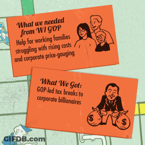 Mailbox Holding Sign Saying Wisconsin GIF