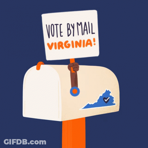 Mailbox With Vote By Mail Virginia Sign GIF