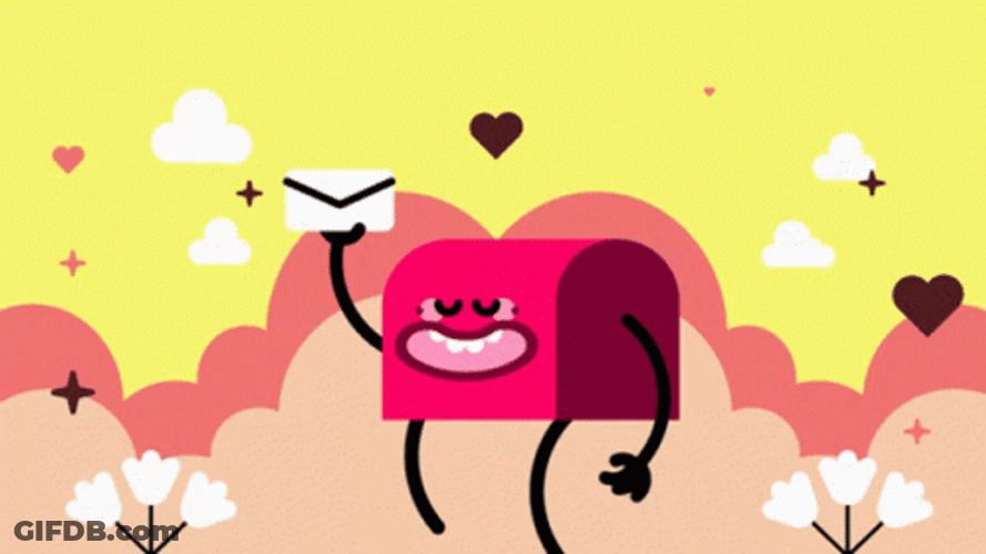 Mailing Love Letter Animated Mailbox Hearts GIF