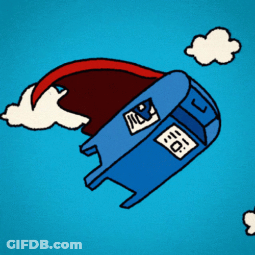 Mailing Superhero Animated Flying Mailbox GIF