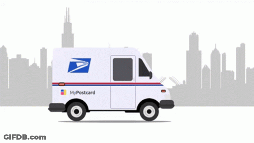 Mailing Truck Driving For Delivery GIF
